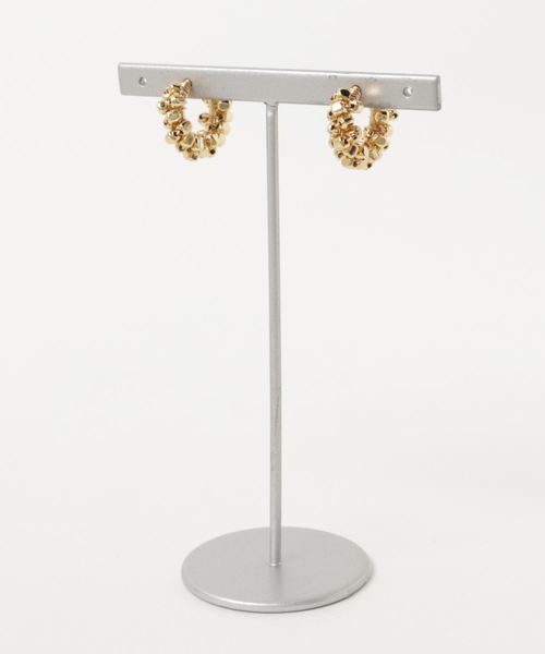 TONE SELECT GOODS(トーンセレクトグッズ)の「【marinaJEWELRY】14kgf/pti GOLD square metal*wrapped hoop earring(イヤリング・レディース・ゴールド・S)」の3枚目の写真