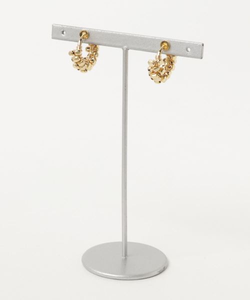 TONE SELECT GOODS(トーンセレクトグッズ)の「【marinaJEWELRY】14kgf/pti GOLD square metal*wrapped hoop earring(イヤリング・レディース・ゴールド・S)」の2枚目の写真