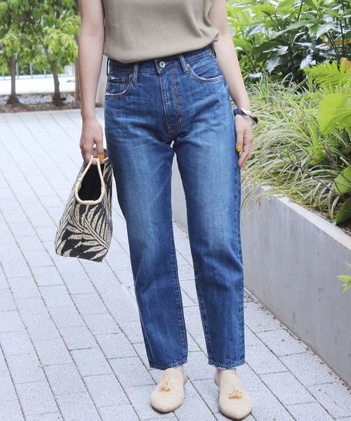 JOURNAL STANDARD relume（ジャーナルスタンダード　レリューム）の「12ozデニムテーパード（デニムパンツ・レディース・ネイビー/ブルー・40/38/36/34）」の6枚目の写真