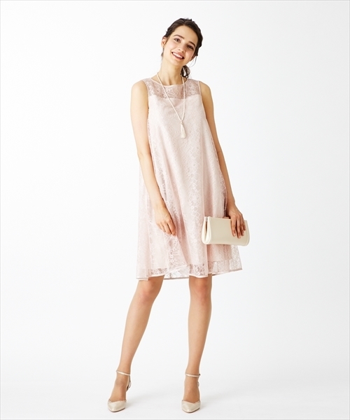 Aimer エメ の Web限定 ボートネックフレアラッセルレースワンピースドレス 結婚式 2次会 パーティードレス ドレス Wear