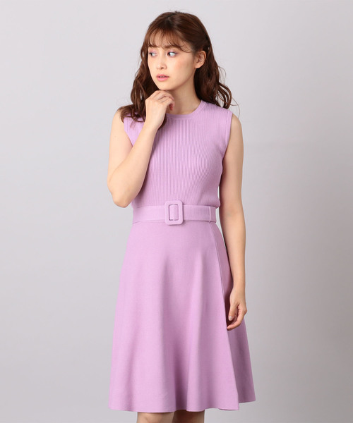 MIIA（ミーア）の「【WEB限定】ベルト付きニットアップ（ワンピース・レディース・ネイビー/パープル/オフホワイト/ピンク・FREE）」の12枚目の写真