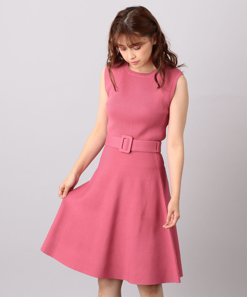 MIIA（ミーア）の「【WEB限定】ベルト付きニットアップ（ワンピース・レディース・ネイビー/パープル/オフホワイト/ピンク・FREE）」の11枚目の写真