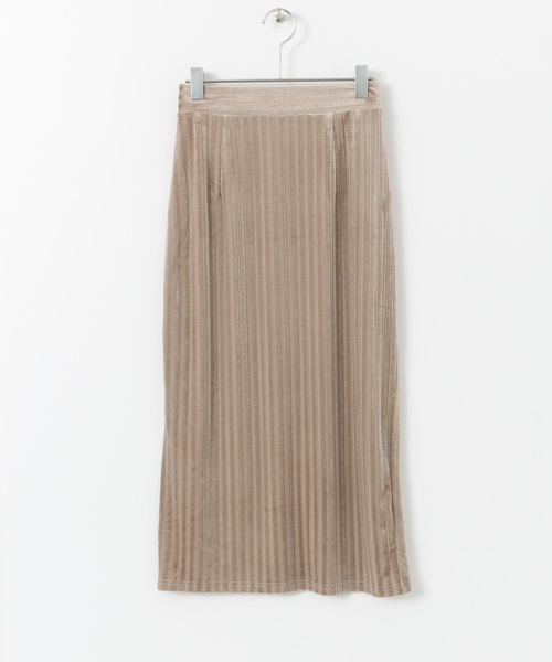 ITEMS URBANRESEARCH（アイテムズ アーバンリサーチ）の「ベロアテレコタイトスカート（スカート・レディース・パープル/カーキ/ベージュ・FREE）」の18枚目の写真