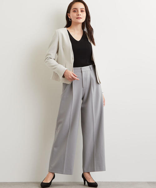 グリーンレーベルリラクシング セットアップ パンツスーツ 手洗い可 グレー 36 green label relaxing（グリーンレーベルリラクシング）の「[ 手洗い