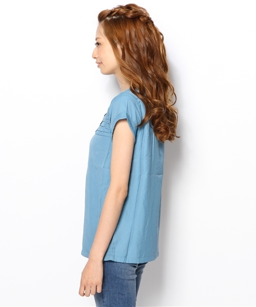 CIAOPANIC（チャオパニック）の「【Ciaopanic】レースピンタックBL（シャツ/ブラウス・レディース・オフホワイト/ベビーピンク/サックスブルー・FREE）」の8枚目の写真