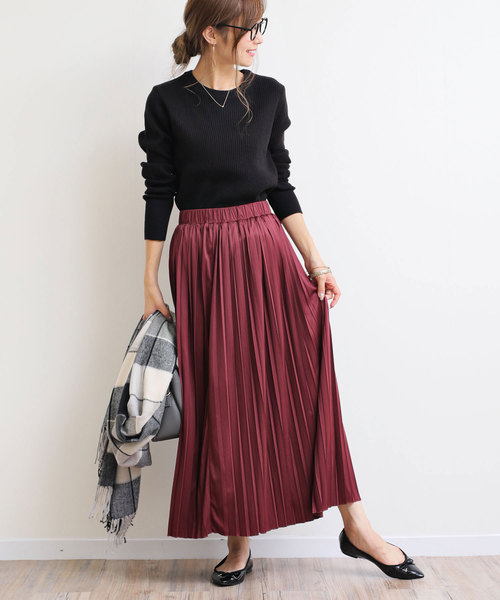 andme(アンドミー)の「長袖リブニットトップス(ニット/セーター・レディース・ブラック/パープル/グレー/オフホワイト/グリーン/マスタード・M/L)」の21枚目の写真