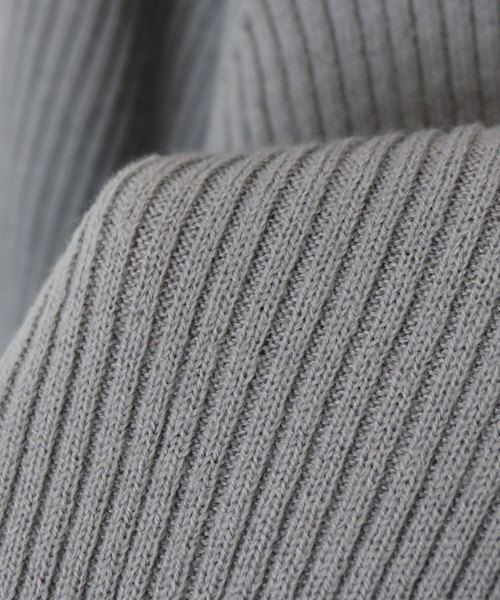 andme(アンドミー)の「長袖リブニットトップス(ニット/セーター・レディース・ブラック/パープル/グレー/オフホワイト/グリーン/マスタード・M/L)」の9枚目の写真