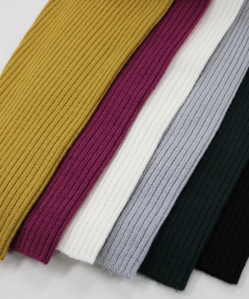 andme(アンドミー)の「長袖リブニットトップス(ニット/セーター・レディース・ブラック/パープル/グレー/オフホワイト/グリーン/マスタード・M/L)」の10枚目の写真