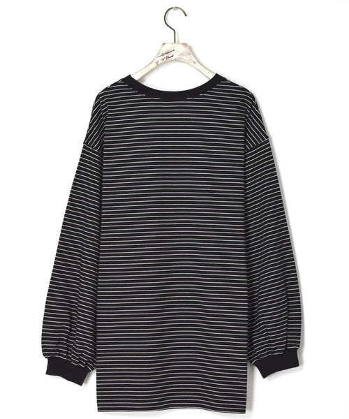 w closet（ダブルクローゼット）の「クルーネックボーダービッグプルオーバー（Tシャツ/カットソー・レディース・ブラック/パープル/オフホワイト/サックスブルー/ライトグリーン/ラベンダー/モカ/ブルー系その他・FREE）」の18枚目の写真