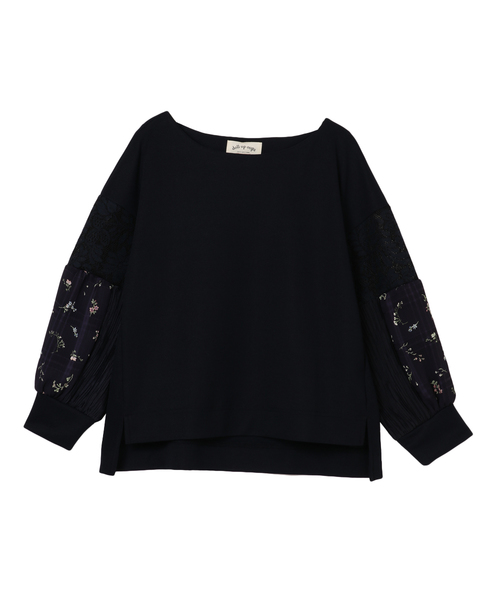 DOLLUPOOPS（ドールアップウップス）の「異素材 袖パッチワーク プルオーバー 60312（Tシャツ/カットソー・レディース・ホワイト/ネイビー・38）」の7枚目の写真