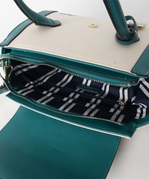 & chouette（アンドシュエット）の「フラップキャンバスバッグ（ハンドバッグ・レディース・ホワイト/ブラック/ダークグリーン/イエロー/グレイッシュベージュ・FREE）」の6枚目の写真