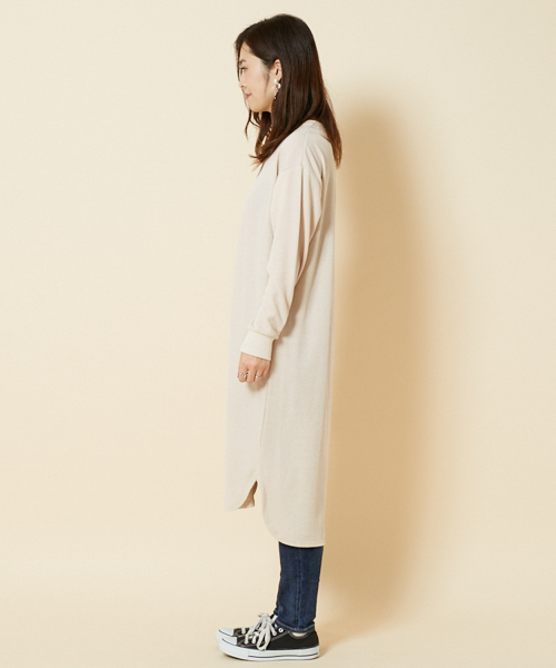PairPair（ペアペア）の「ワッフルヘンリーネックワンピース（ワンピース・レディース・カーキ/アイボリー・FREE）」の5枚目の写真