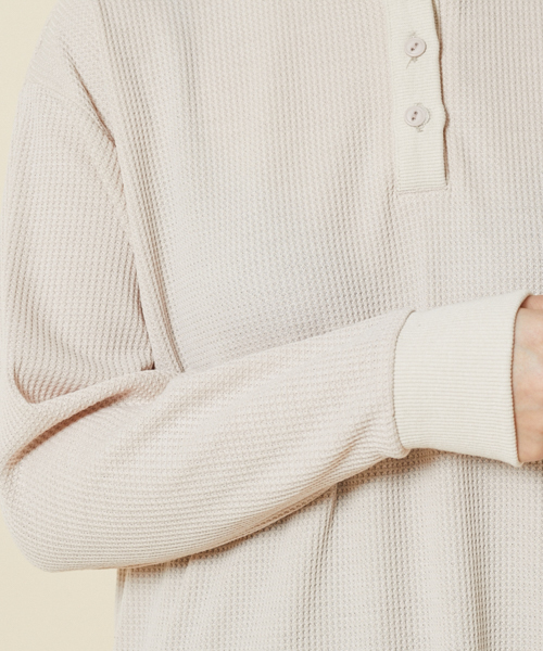 PairPair（ペアペア）の「ワッフルヘンリーネックワンピース（ワンピース・レディース・カーキ/アイボリー・FREE）」の12枚目の写真