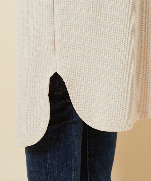 PairPair（ペアペア）の「ワッフルヘンリーネックワンピース（ワンピース・レディース・カーキ/アイボリー・FREE）」の13枚目の写真