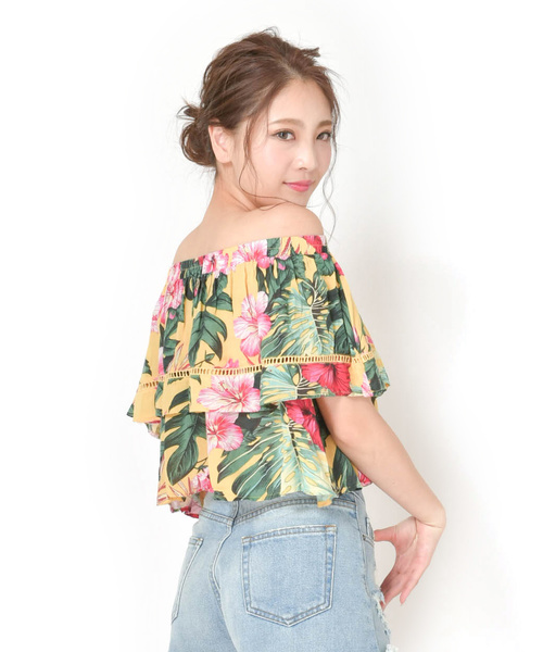 rip curl(リップカール)の「【RIP CURL リップカール】レディース プリント柄 オフショルダーブラウス(シャツ/ブラウス・レディース・ホワイト/イエロー・MEDIUM)」の14枚目の写真