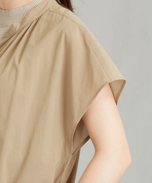 green label relaxing(グリーンレーベルリラクシング)の「FM ショートスリーブ シャツディガン(シャツワンピース・レディース・ブラック/ベージュ/ケリー・FREE)」の8枚目の写真