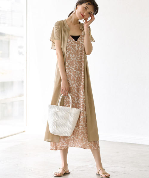 green label relaxing(グリーンレーベルリラクシング)の「FM ショートスリーブ シャツディガン(シャツワンピース・レディース・ブラック/ベージュ/ケリー・FREE)」の15枚目の写真