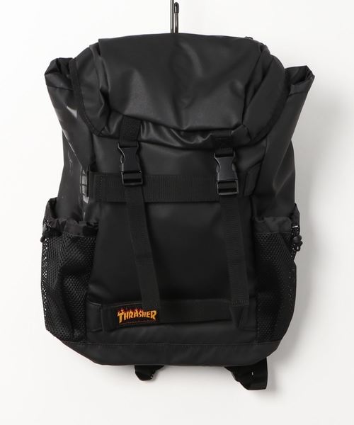 THRASHER(スラッシャー)の「デイパック THRASHER スラッシャー(バックパック/リュック・メンズ・ブラック/ブラック×イエロー・FREE)」の1枚目の写真
