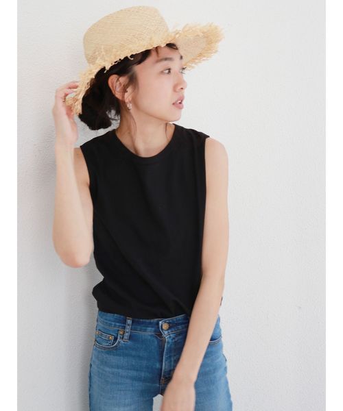 Ungrid（アングリッド）の「BASIC ボックスタンクトップ（タンクトップ・レディース・ブラック/オフホワイト・FREE）」の5枚目の写真