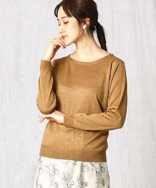 Comme　Ca　Mature（コムサマチュア）の「《ウォッシャブル》ボートネック ニットプルオーバー（ニット/セーター・レディース・ライトグレー/パープル/ネイビー/キャメル・MEDIUM/LARGE）」の4枚目の写真