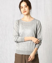 《ウォッシャブル》ボートネック ニットプルオーバー