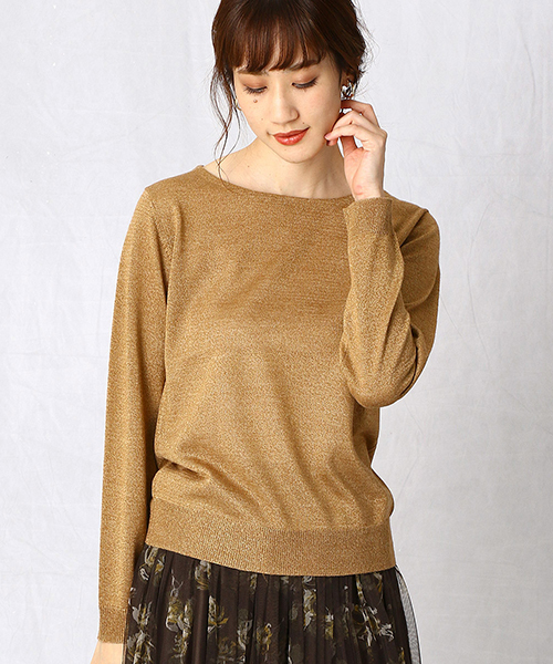 Comme　Ca　Mature（コムサマチュア）の「《ウォッシャブル》ボートネック ニットプルオーバー（ニット/セーター・レディース・ライトグレー/パープル/ネイビー/キャメル・MEDIUM/LARGE）」の8枚目の写真