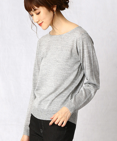 Comme　Ca　Mature（コムサマチュア）の「《ウォッシャブル》ボートネック ニットプルオーバー（ニット/セーター・レディース・ライトグレー/パープル/ネイビー/キャメル・MEDIUM/LARGE）」の16枚目の写真