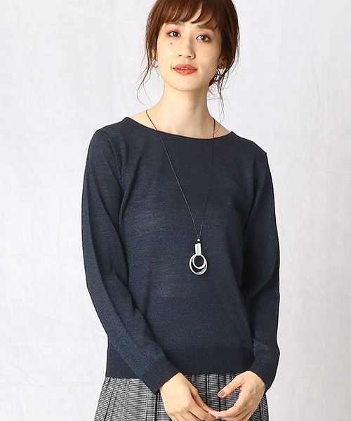 Comme　Ca　Mature（コムサマチュア）の「《ウォッシャブル》ボートネック ニットプルオーバー（ニット/セーター・レディース・ライトグレー/パープル/ネイビー/キャメル・MEDIUM/LARGE）」の15枚目の写真