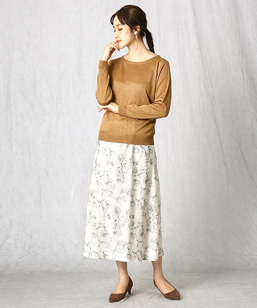 Comme　Ca　Mature（コムサマチュア）の「《ウォッシャブル》ボートネック ニットプルオーバー（ニット/セーター・レディース・ライトグレー/パープル/ネイビー/キャメル・MEDIUM/LARGE）」の13枚目の写真