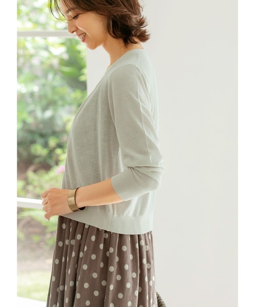 STYLE DELI(スタイルデリ)の「【ウエスト丈】シアーサマーカーディガンB(カーディガン/ボレロ・レディース・ミント/イエロー系その他/グレイッシュベージュ/ブラウン/ネイビー/ブラック・FREE)」の14枚目の写真