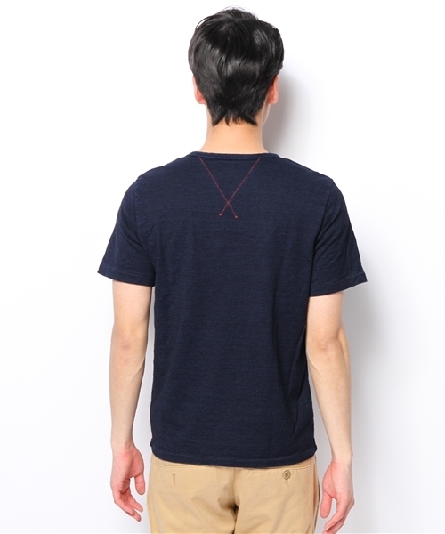 Denime(ドゥニーム)の「INDIGO S/S CREW NECK POCKET TEE(Tシャツ/カットソー・メンズ・ネイビー/インディゴブルー・LARGE/SMALL/MEDIUM)」の10枚目の写真