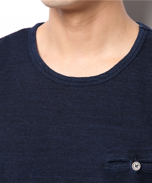 Denime(ドゥニーム)の「INDIGO S/S CREW NECK POCKET TEE(Tシャツ/カットソー・メンズ・ネイビー/インディゴブルー・LARGE/SMALL/MEDIUM)」の11枚目の写真