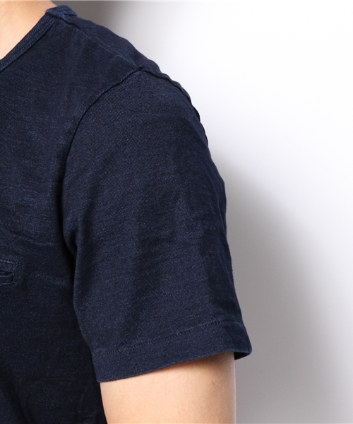 Denime(ドゥニーム)の「INDIGO S/S CREW NECK POCKET TEE(Tシャツ/カットソー・メンズ・ネイビー/インディゴブルー・LARGE/SMALL/MEDIUM)」の12枚目の写真
