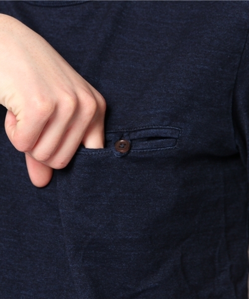 Denime(ドゥニーム)の「INDIGO S/S CREW NECK POCKET TEE(Tシャツ/カットソー・メンズ・ネイビー/インディゴブルー・LARGE/SMALL/MEDIUM)」の13枚目の写真
