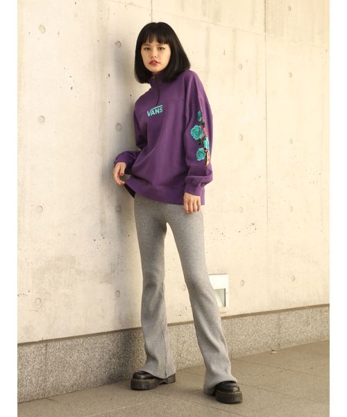 jouetie（ジュエティ）の「ニットリブフィットフレアパンツ（その他パンツ・レディース・ブラック/ベージュ/パープル/グレー/ピンク・MEDIUM）」の7枚目の写真