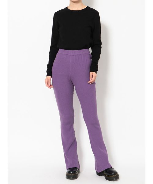 jouetie（ジュエティ）の「ニットリブフィットフレアパンツ（その他パンツ・レディース・ブラック/ベージュ/パープル/グレー/ピンク・MEDIUM）」の12枚目の写真