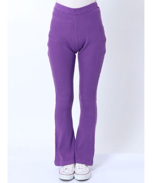 jouetie（ジュエティ）の「ニットリブフィットフレアパンツ（その他パンツ・レディース・ブラック/ベージュ/パープル/グレー/ピンク・MEDIUM）」の13枚目の写真