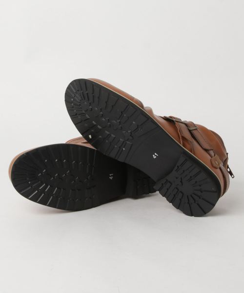 TopIsm（トップイズム）の「ベルトデザインドレープ加工ショートブーツ（ブーツ・メンズ・ブラック/ブラウン/キャメル・41/42/43/44/46）」の5枚目の写真