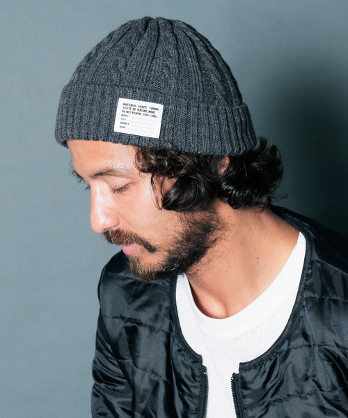 Magine(マージン)の「AC/W CABLE WATCH CAP:アクリル/ウール ケーブルワッチキャップ(ニットキャップ/ビーニー)」|チャコールグレー