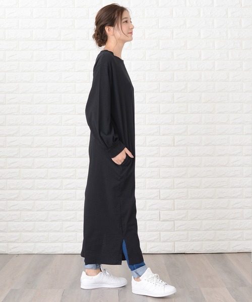 Lace Ladies（レースレディース）の「シンプル無地長袖ロングTシャツワンピース（ワンピース・レディース・ブラック/ネイビー/グレー/グリーン/ベージュ/ブルーグレー・FREE）」の10枚目の写真
