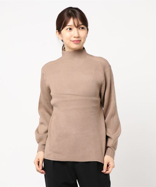 STYLEBLOCK(スタイルブロック)の「リブ編みボトルネックボリューム袖ニットセーター(ニット/セーター・レディース・ピンク系その他/ブラウン系その他/ミックスグレー/オフホワイト/ベージュ/ダークグリーン/ブラック・M)」の10枚目の写真