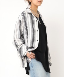 RNA | B2545 ストライプフレアカフスシャツ(シャツ/ブラウス)