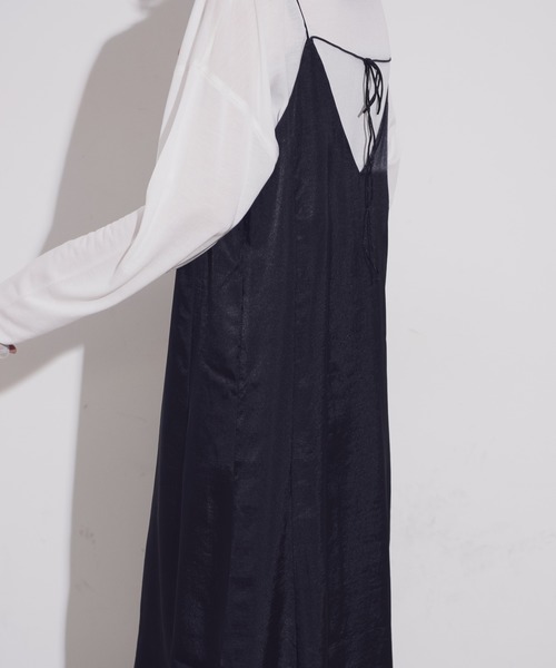 Aunt Marie's（アントマリーズ）の「AUNT MARIE'S 後ろリボンサテンキャミワンピース（ワンピース・レディース・ブラック/パープル/カーキ・FREE）」の10枚目の写真