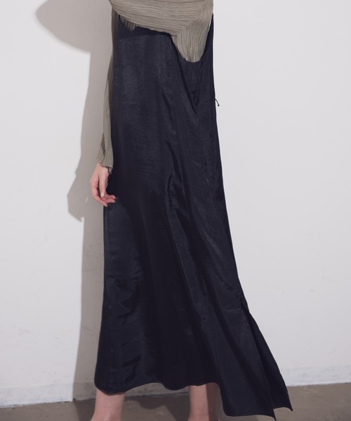 Aunt Marie's（アントマリーズ）の「AUNT MARIE'S 後ろリボンサテンキャミワンピース（ワンピース・レディース・ブラック/パープル/カーキ・FREE）」の13枚目の写真