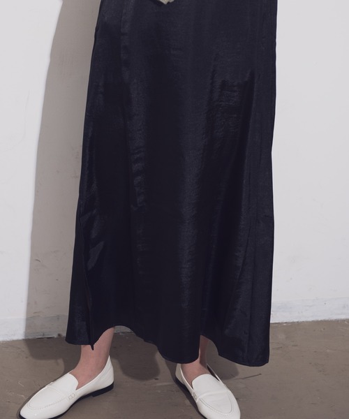 Aunt Marie's（アントマリーズ）の「AUNT MARIE'S 後ろリボンサテンキャミワンピース（ワンピース・レディース・ブラック/パープル/カーキ・FREE）」の14枚目の写真