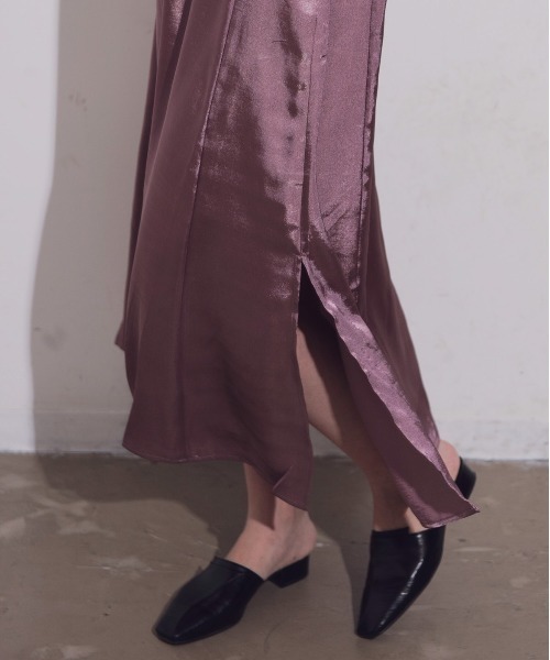 Aunt Marie's（アントマリーズ）の「AUNT MARIE'S 後ろリボンサテンキャミワンピース（ワンピース・レディース・ブラック/パープル/カーキ・FREE）」の19枚目の写真