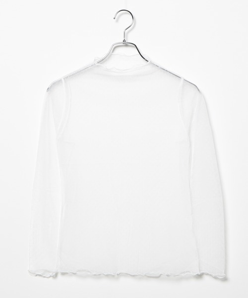 DING（ディング）の「DING/ドットチュールトップス（Tシャツ/カットソー・レディース・ホワイト/ブラック・FREE）」の5枚目の写真