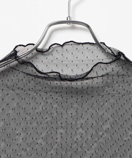 DING（ディング）の「DING/ドットチュールトップス（Tシャツ/カットソー・レディース・ホワイト/ブラック・FREE）」の9枚目の写真