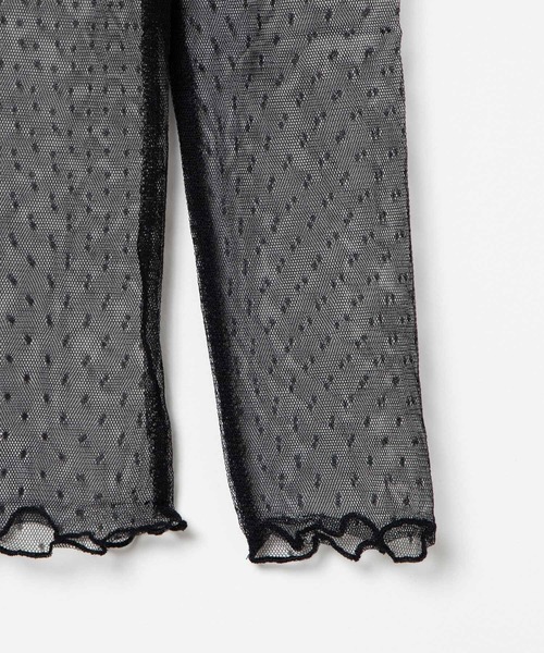 DING（ディング）の「DING/ドットチュールトップス（Tシャツ/カットソー・レディース・ホワイト/ブラック・FREE）」の10枚目の写真