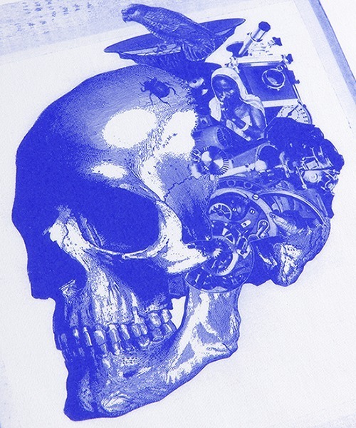 Sync.(スィンク)の「Sync.【KOSUKE KAWAMURA】TEE "SKULL"(Tシャツ/カットソー・メンズ・ホワイト×ブラック/ホワイト×ブルー/ホワイト×ピンク・MEDIUM/X-LARGE/LARGE/XX-LARGE)」の4枚目の写真